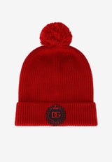Dolce & Gabbana Kids Kids DG Logo Patch Knitted Hat Red LBKH79 JBVV2 R0226