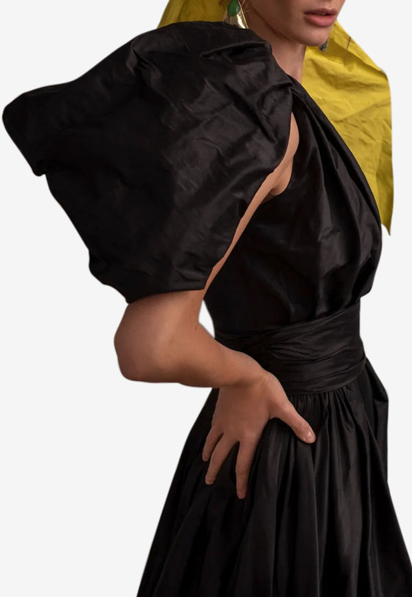 Leal Daccarett Isla Negra One-Shoulder Gown Black LDBING