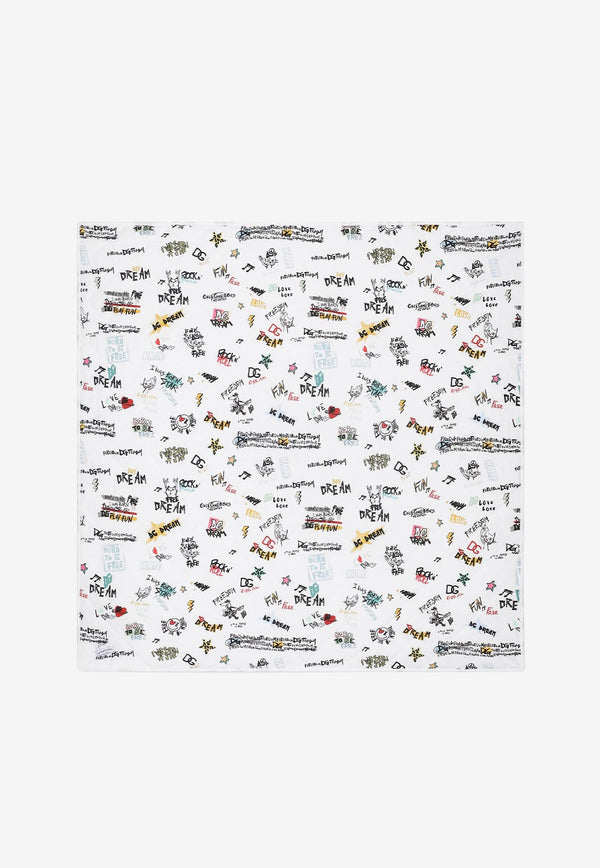 Dolce & Gabbana Kids Baby Boys DG Rock Print Blanket White LNJA88 G7E9O HW4DZ