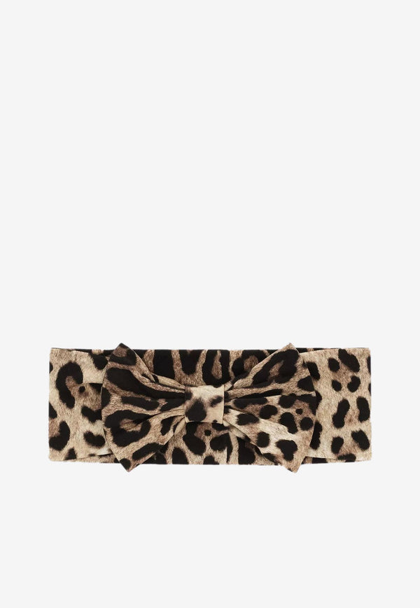 Dolce & Gabbana Kids Girls Leopard-Print Headband Brown LNJAD2 HS7K7 HX93M