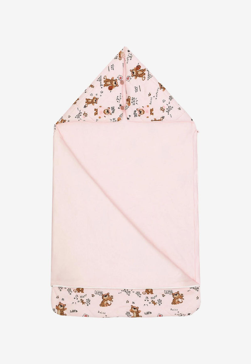 Dolce & Gabbana Kids Baby Girls Baby Leopard Print Sleeping Bag Pink LNJAD6 G7G4M HF4HN