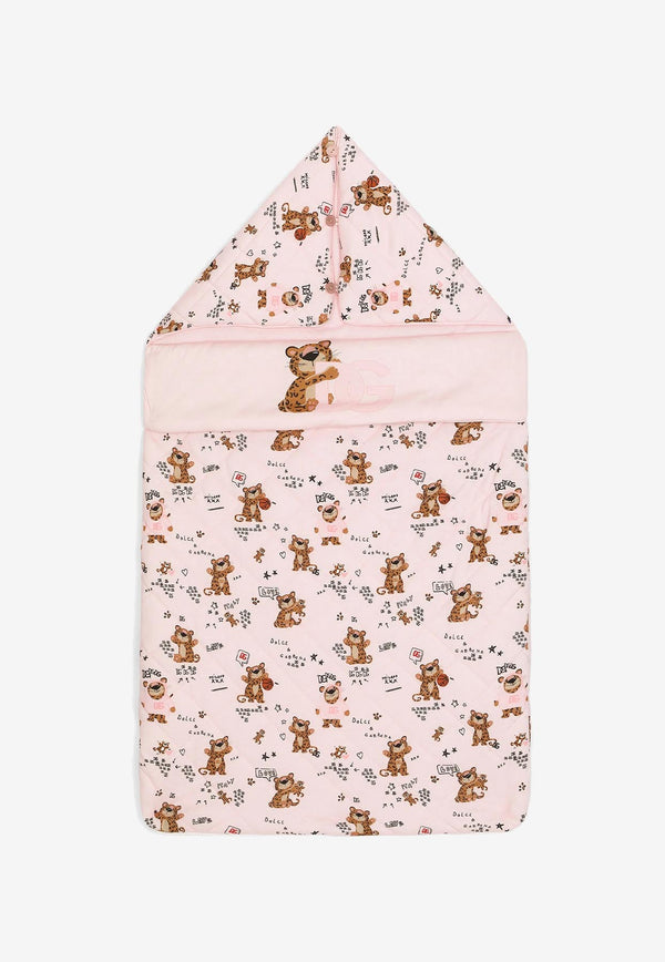 Dolce & Gabbana Kids Baby Girls Baby Leopard Print Sleeping Bag Pink LNJAD6 G7G4M HF4HN