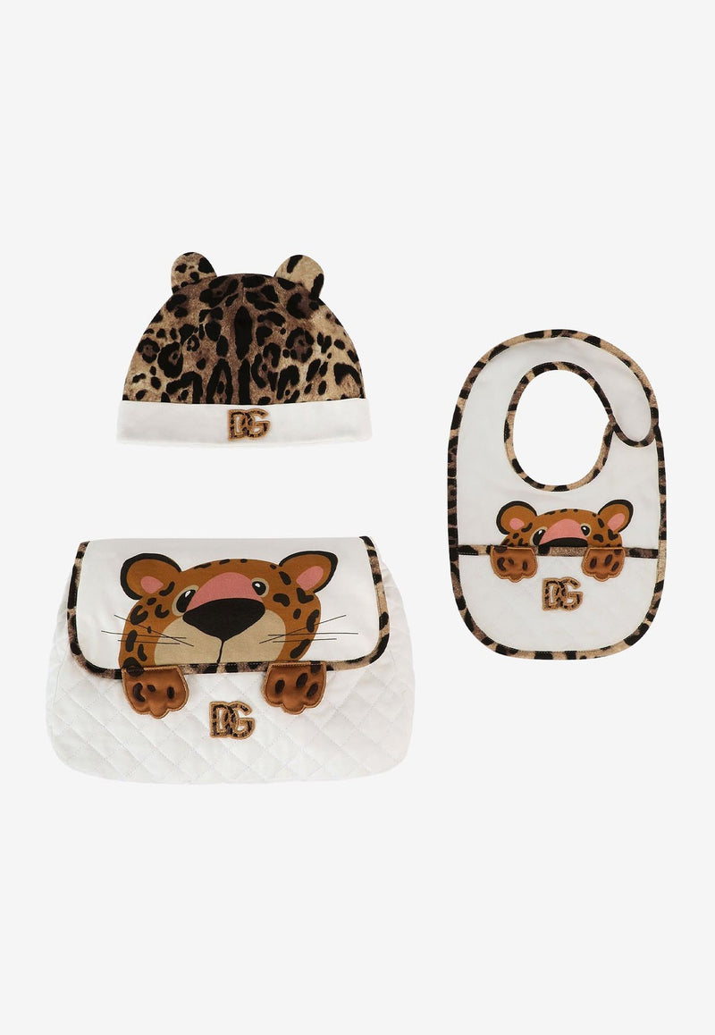 Dolce & Gabbana Kids Baby Leopard Print Changing Bag Gift Set - Set of 3 Multicolor LNJG07 G7G5I S9000