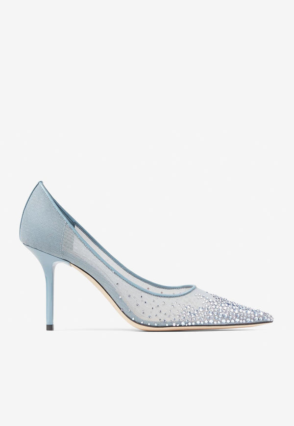 Jimmy Choo Love 85 Pumps with Dégrade Crystals Blue LOVE 85 XEN SMOKY BLUE MIX