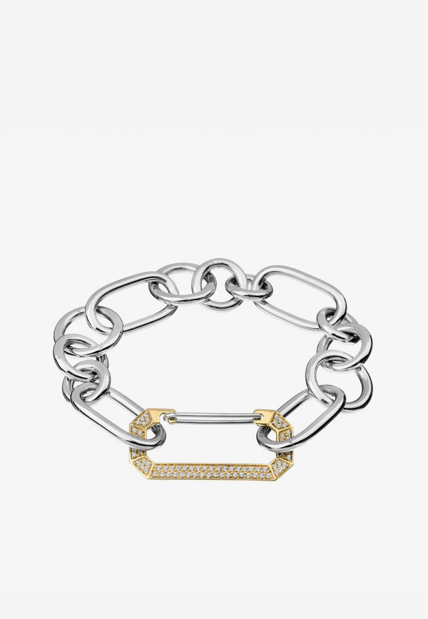 EÉRA Special Order - Lucy Bracelet in 18-karat White and Yellow Gold with Diamonds Silver LUBRPL02U3