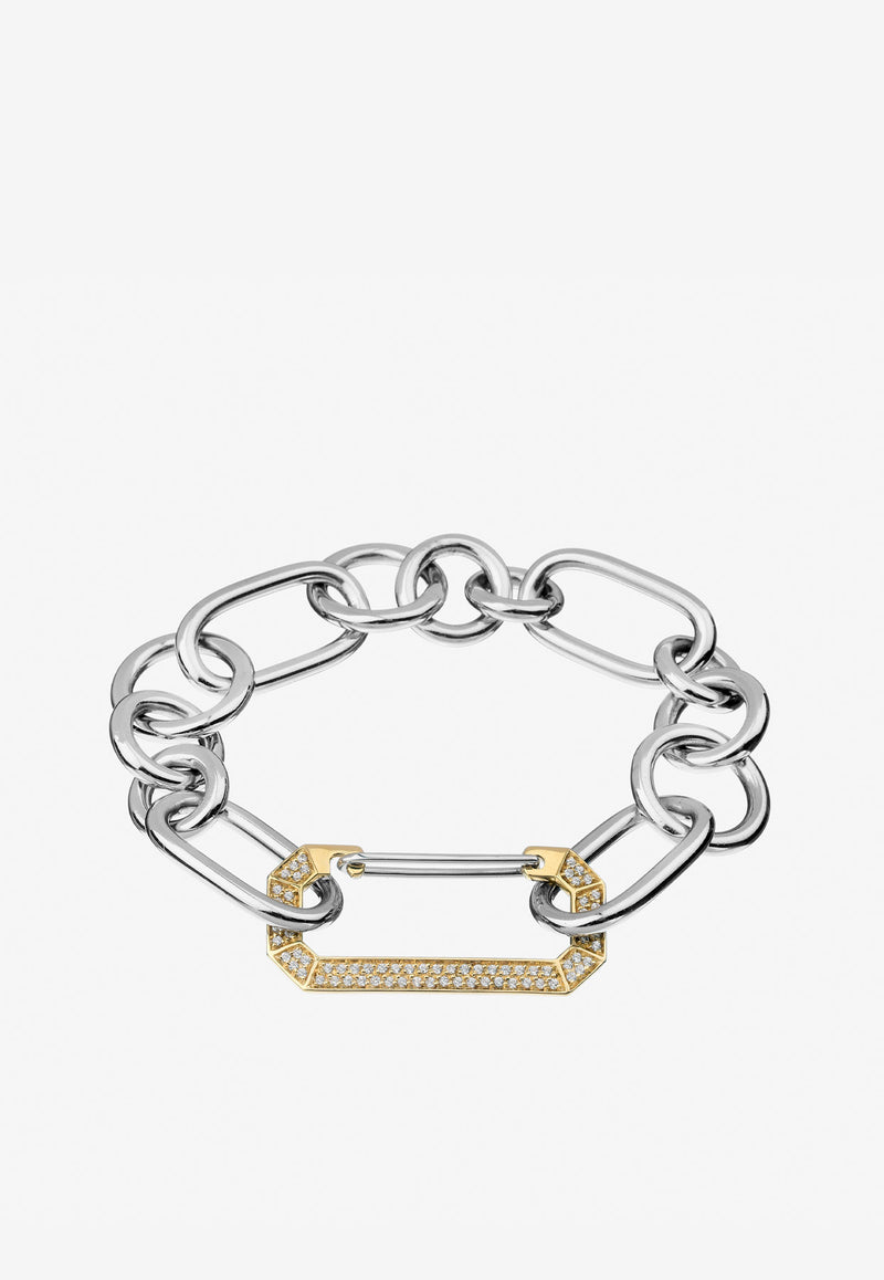 EÉRA Special Order - Lucy Bracelet in 18-karat White and Yellow Gold with Diamonds Silver LUBRPL02U3