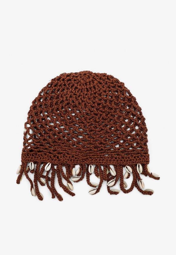 Alanui Crochet Mother Nature Hat Brown LWLC009S23KNI001/M_ALANU-6001