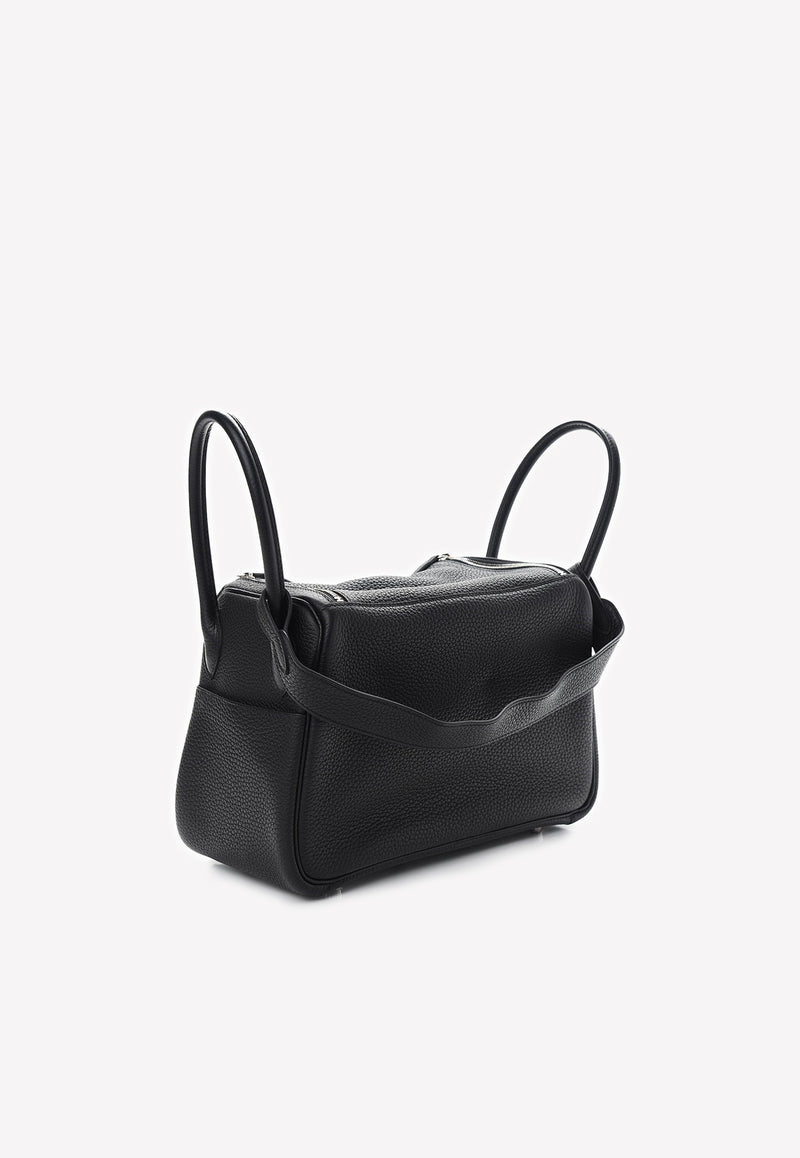 Hermès Lindy 26 in Black Taurillon Clemence Black L26BTCPHW