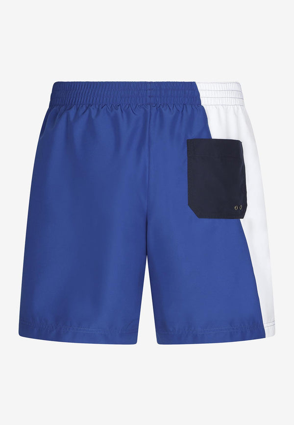 Dolce & Gabbana Logo-Print Color-Block Swim Shorts Blue M4E39T FUSFW B0789