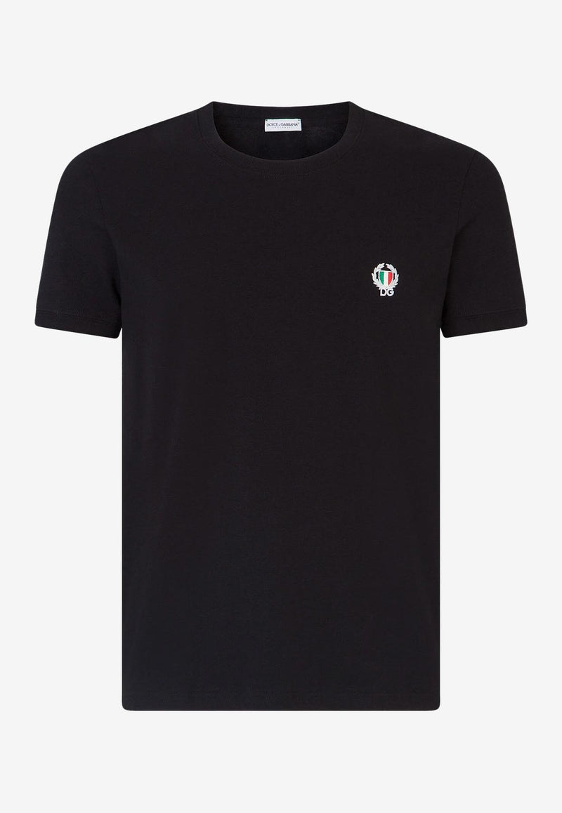 Dolce & Gabbana Bi-Elastic Short-Sleeved T-shirt Black M8C03J FUECG N0000