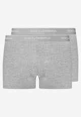 Dolce & Gabbana Logo Waistband Boxers - Set of 2 Gray M9C07J FUGIW S8290