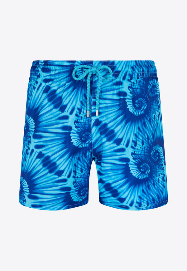 Vilebrequin Moohina Packable Nautilius Tie & Dye Swim Shorts MAHH2J29-301 Blue