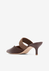 Malone Souliers Maisie 45 Mules in Croc-Embossed Leather Brown MAISIE 45-122 TOBACCO/BROWN