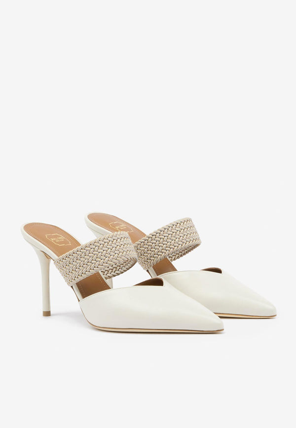 Malone Souliers Maisie 85 Mules in Nappa Leather MAISIE 85-42 CREAM/BEIGE