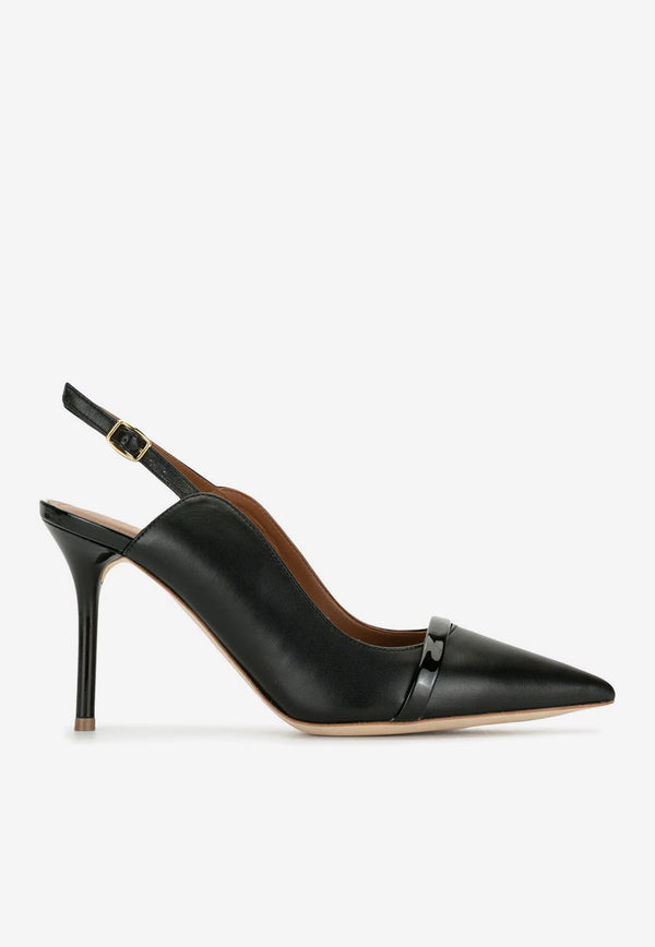 Malone Souliers Marion 85 Slingback Pumps in Nappa Leather Black MARION85-7BLACK