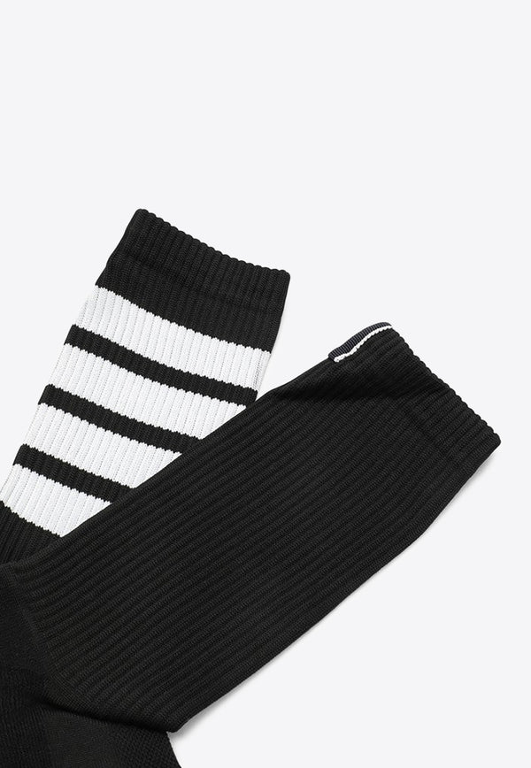 Thom Browne 4-Bar Ribbed Socks Black MAS158AY6003/M_THOMB-001