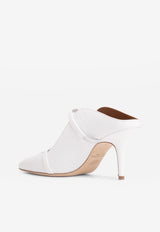 Malone Souliers Maureen 70 Mules in Croc-Embossed Leather White MAUREEN 70-314 WHITE/WHITE