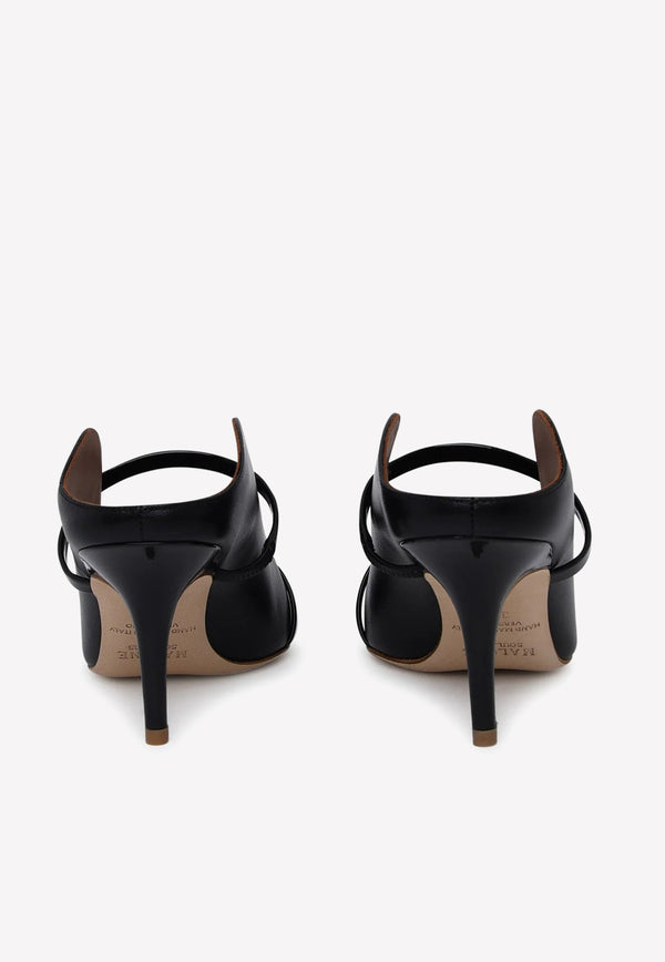 Malone Souliers Maureen 70 Pointed Mules in Nappa Leather Black MAUREEN 70-83 BLACK/BLACK