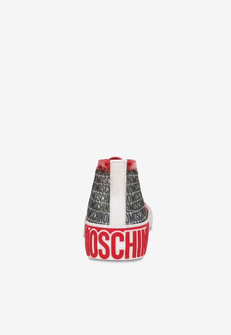 Moschino Lost & Found Mesh High-Top Sneakers MB15452G0GGW010D RETELOST FOUND/ROS Multicolor