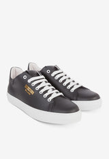 Moschino Low-Top Leather Sneakers MB15652G1GGA000A VITELLO NERO Black