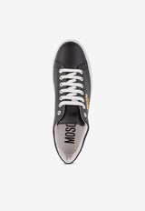 Moschino Low-Top Leather Sneakers MB15652G1GGA000A VITELLO NERO Black