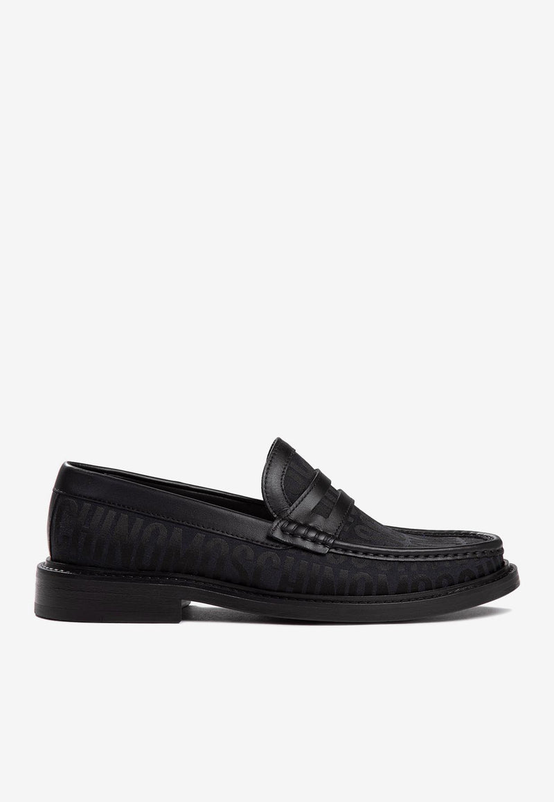 All-Over Logo Leather Loafers
