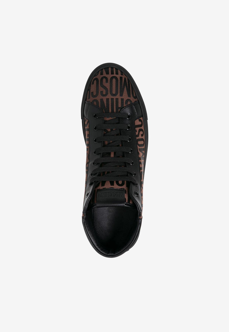 Moschino All-Over Logo High-Top Sneakers MM15022G0G10130A MA-NE Brown