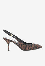 75 All-Over Logo Slingback Pumps