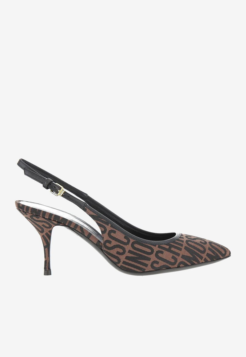 75 All-Over Logo Slingback Pumps