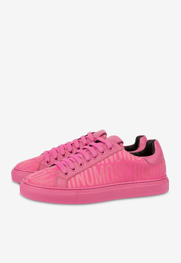 Moschino All-Over Logo Low-Top Sneakers MN15012G1G101600 ROSA Pink