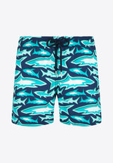 Vilebrequin Moorea Requins 3D Swim Shorts MOOC3B07-390 Blue