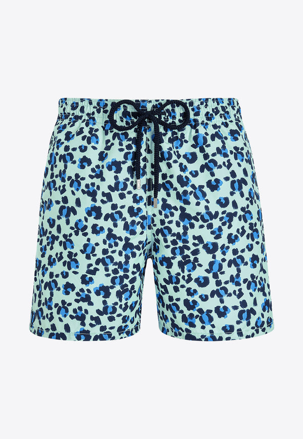 Vilebrequin Moorea Turtles Leopard Swim Shorts MOOU3B05-373 Blue