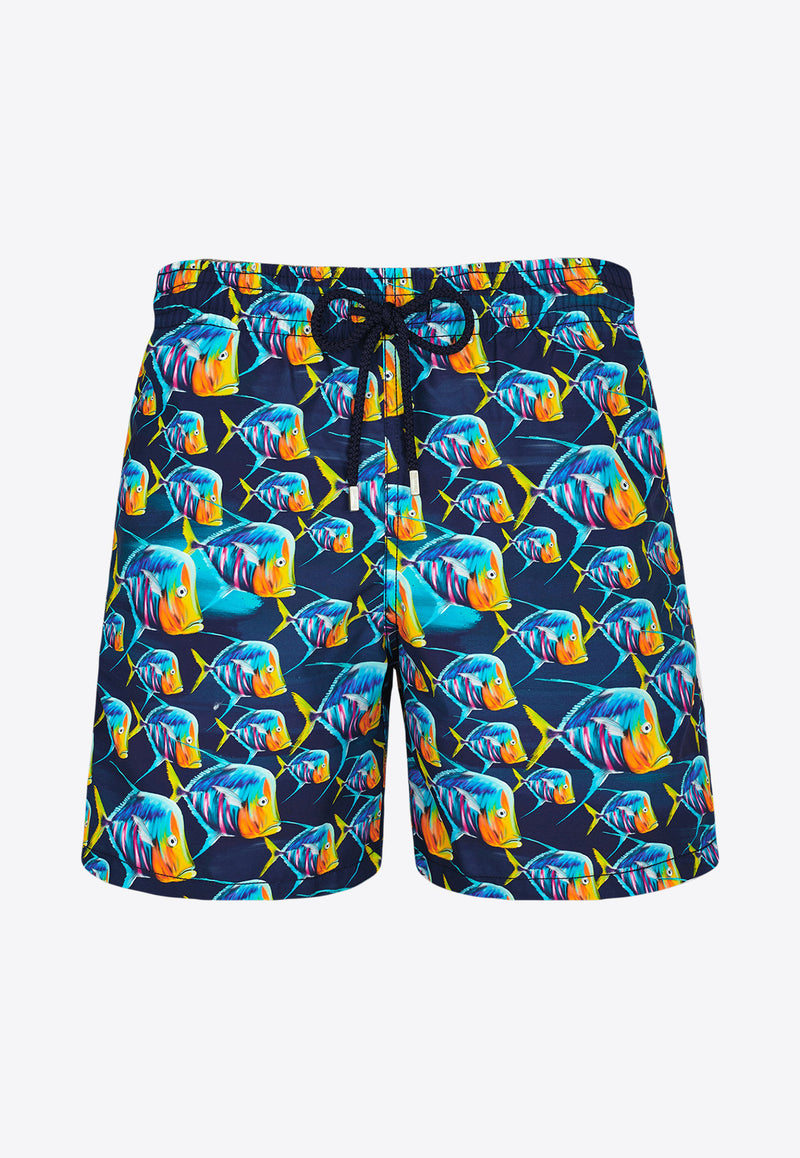 Vilebrequin Moorea Piranhas Print Swim Shorts MOOU3B17-390 Multicolor