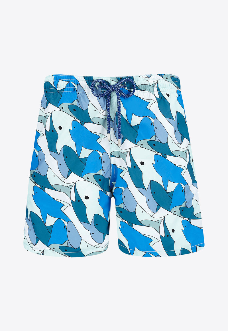 Vilebrequin Moorea Shark All Around Swim Shorts MOOU3B29-373 Blue