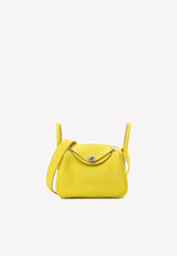 Hermès Mini Lindy 20 in Lime Taurillon Clemence with Palladium Hardware Yellow ML20LTCPHW