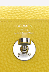 Hermès Mini Lindy 20 in Lime Taurillon Clemence with Palladium Hardware Yellow ML20LTCPHW