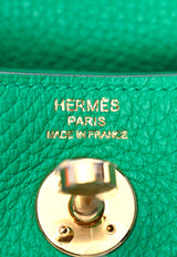 Hermès Mini Lindy 20 in Menthe Taurillon Clemence with Gold Hardware Green ML20MTCGHW