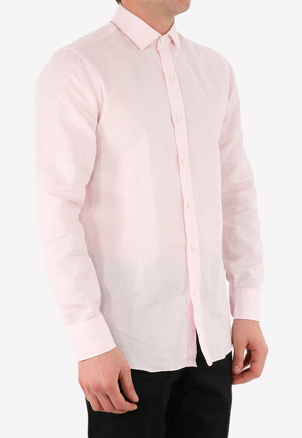 Open-Collar Buttoned Shirt