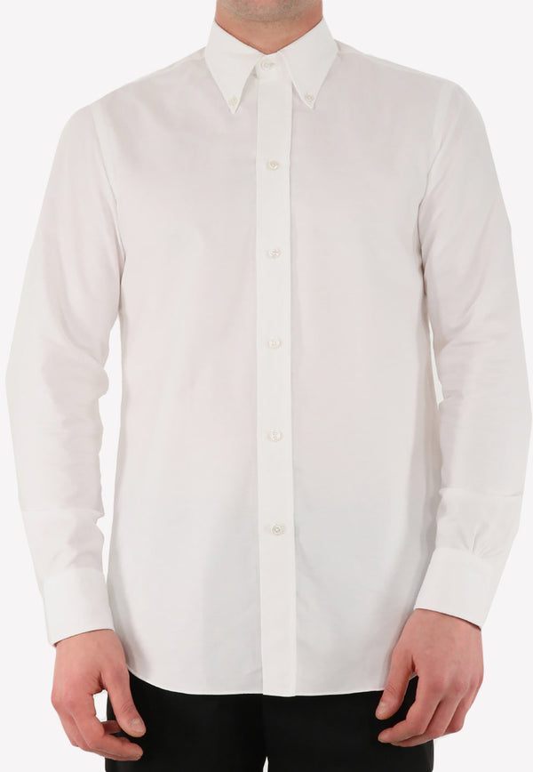 Salvatore Piccolo Long-Sleeved Cotton Shirt OX-S 01--BIANCO