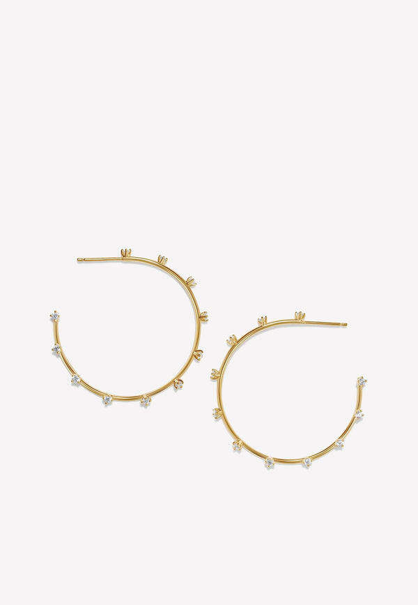 Adornmonde Moss Crystal-Embellished Hoop Earrings Gold ADM231YG
