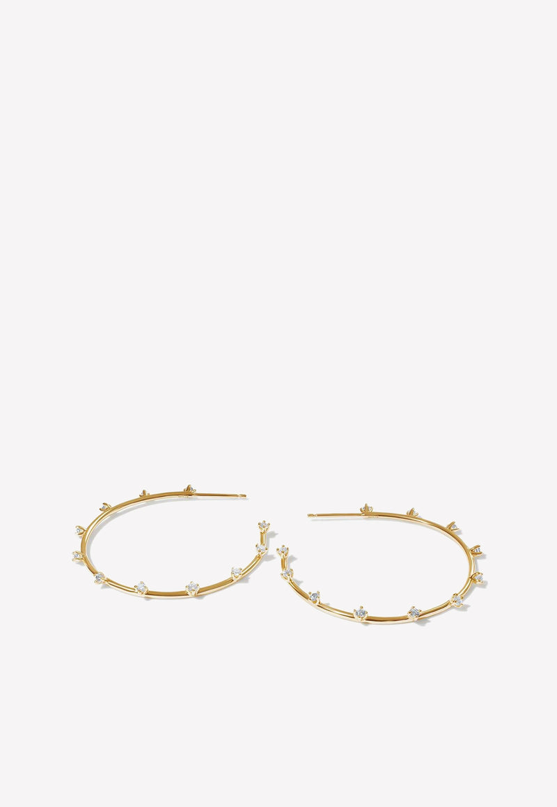 Adornmonde Moss Crystal-Embellished Hoop Earrings Gold ADM231YG