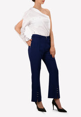 Tailored Flared Pants with Silver-Tone Hardware