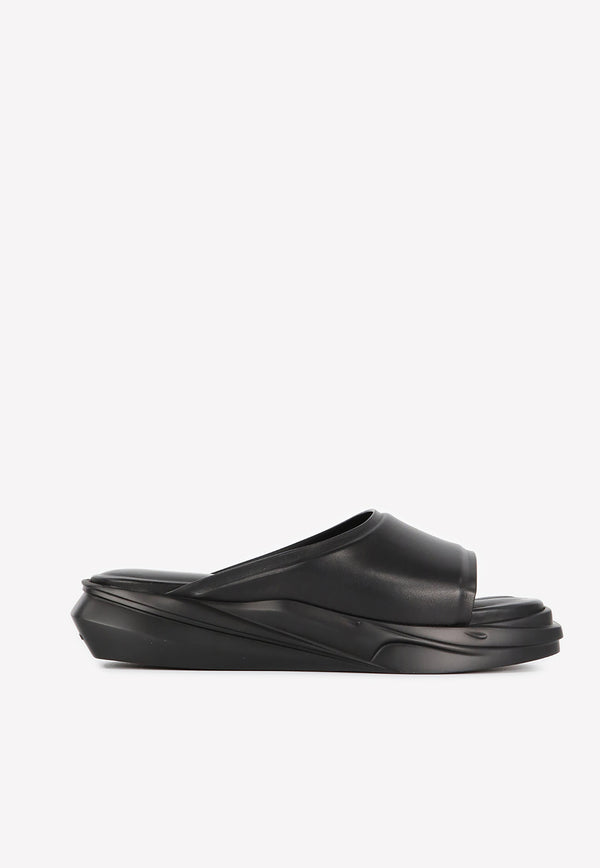 1017 ALYX 9SM Chunky Slides in Calf Leather Black AAMSL0004LE01.22--BLK0001