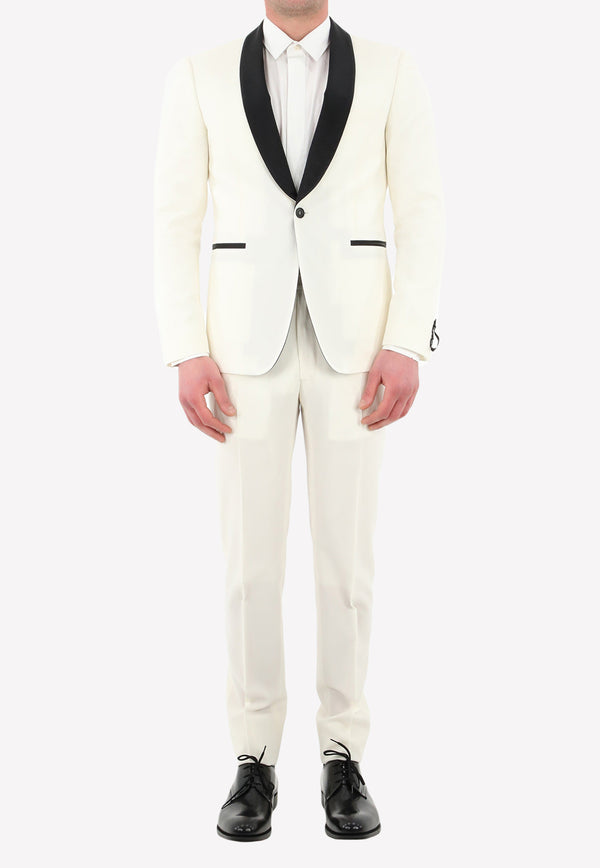 Tonello Single-Breasted Tuxedo Suit Set Cream 01AI726K-3209U-001
