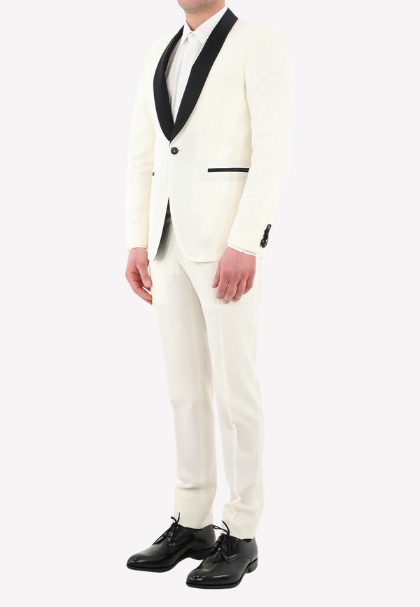 Tonello Single-Breasted Tuxedo Suit Set Cream 01AI726K-3209U-001