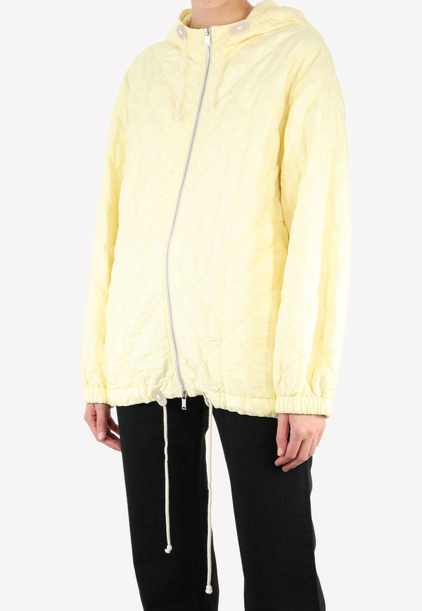 Jil Sander Diamond-Quilt Hooded Jacket Yellow JPPU420777-WU47090TA-106