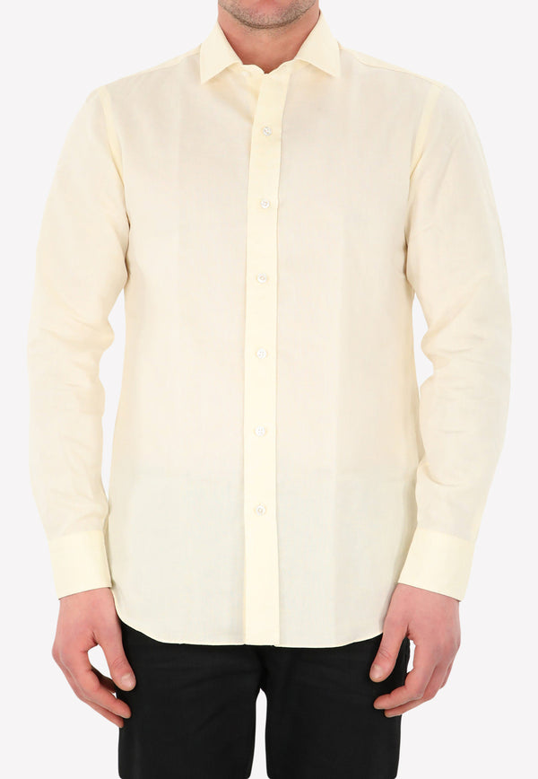 Salvatore Piccolo Long-Sleeve Buttoned Shirt LS 380--GIALLO