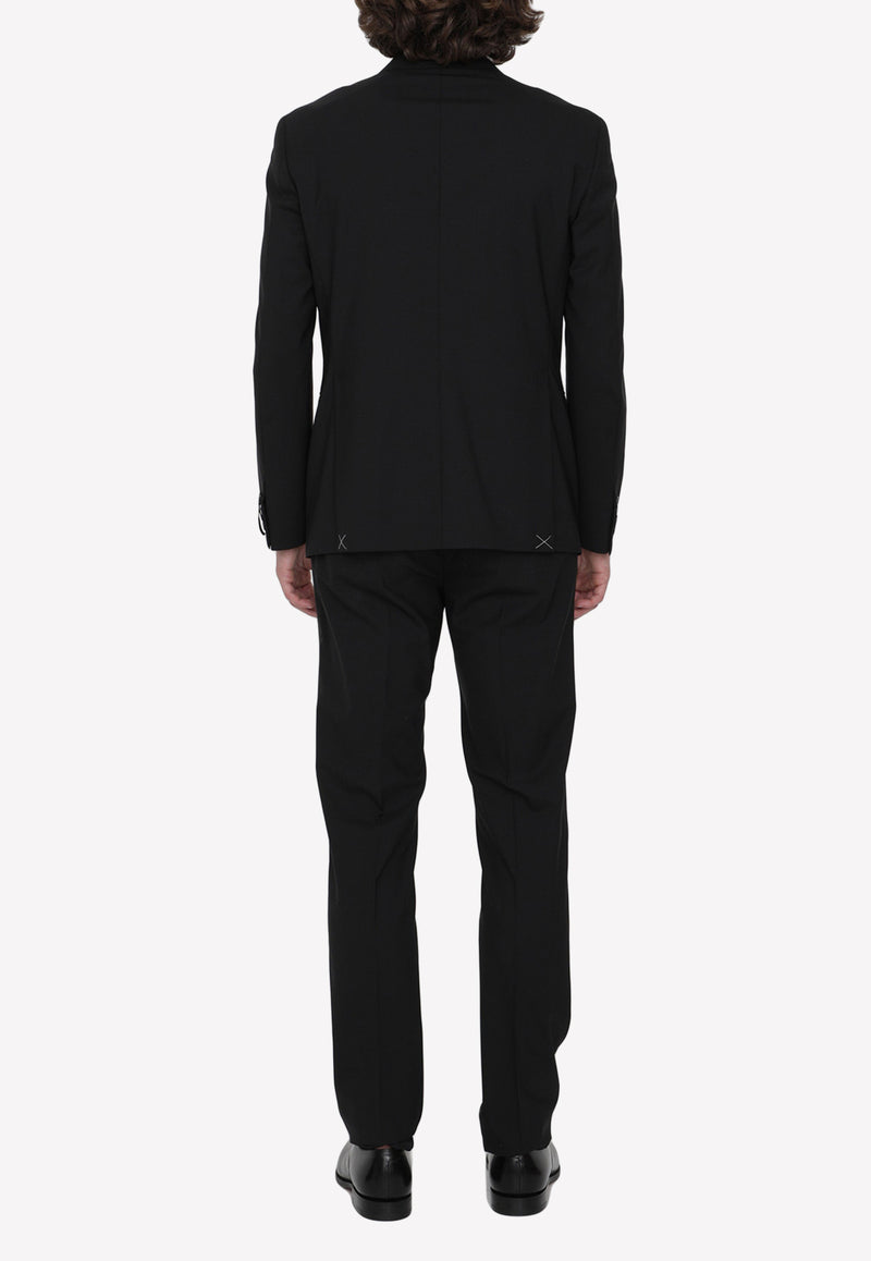 Tonello Single-Breasted Wool Suit Set Black 01AD240Y-1063U-Y99