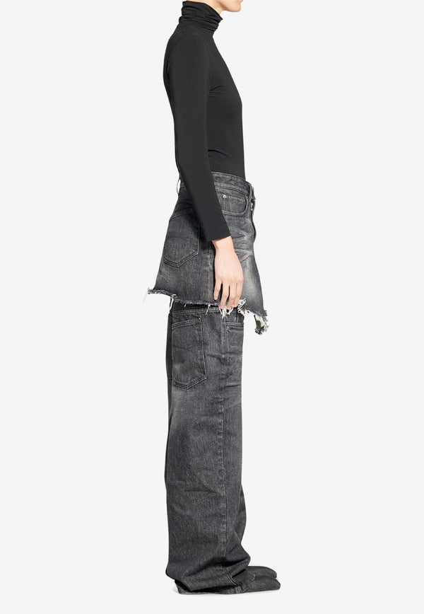 Balenciaga Cut-Up Mini Denim Skirt Black 704541-TXE06-1070