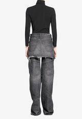Balenciaga Cut-Up Mini Denim Skirt Black 704541-TXE06-1070